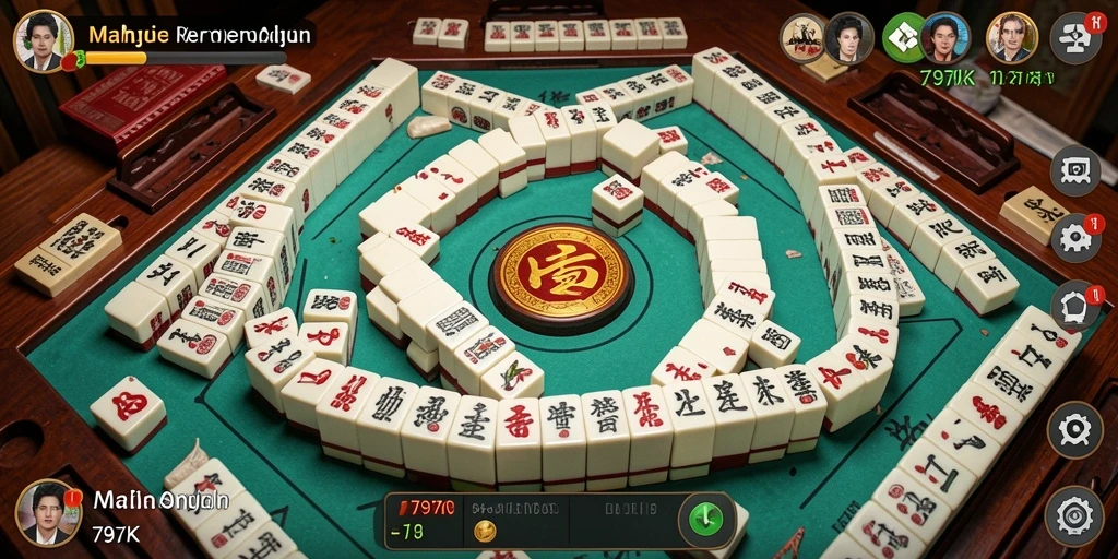 Tampilan menarik dari gameplay Mahjong di 797K.