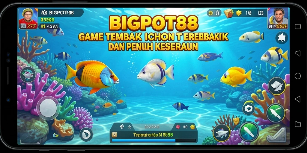 Screenshot gameplay menampilkan aksi menembak ikan yang seru.