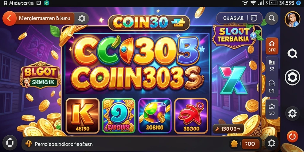 Tampilan gameplay menarik dari COIN303 saat memutar roda slot.