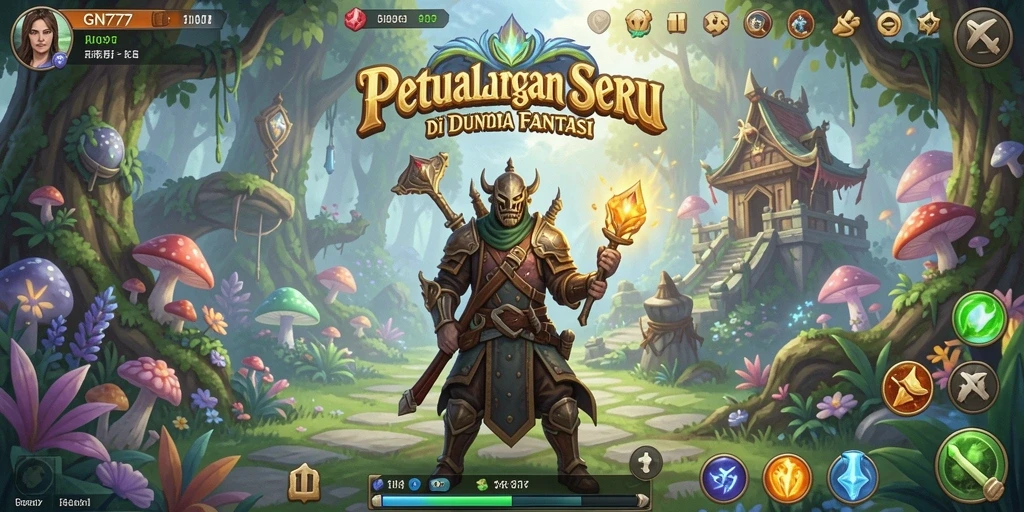 Tangkapan layar utama gameplay GN777 dengan aksi petualangan yang mendebarkan.