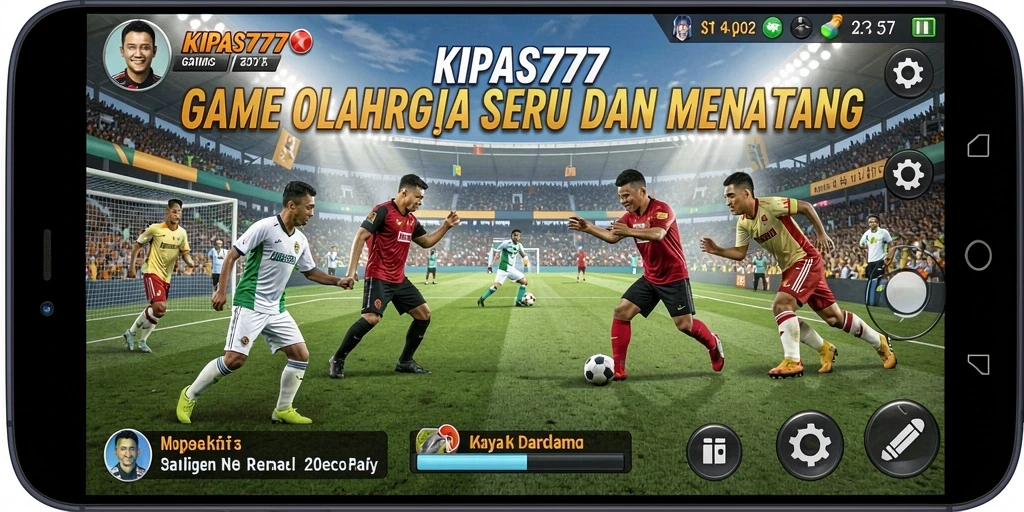 Tangkapan layar utama KIPAS777 menampilkan aksi seru di lapangan olahraga.