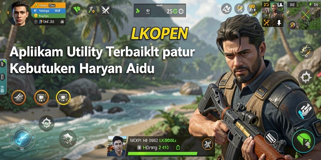 Tampilan utama LKOPEN menampilkan berbagai fitur Utility dengan antarmuka yang intuitif.