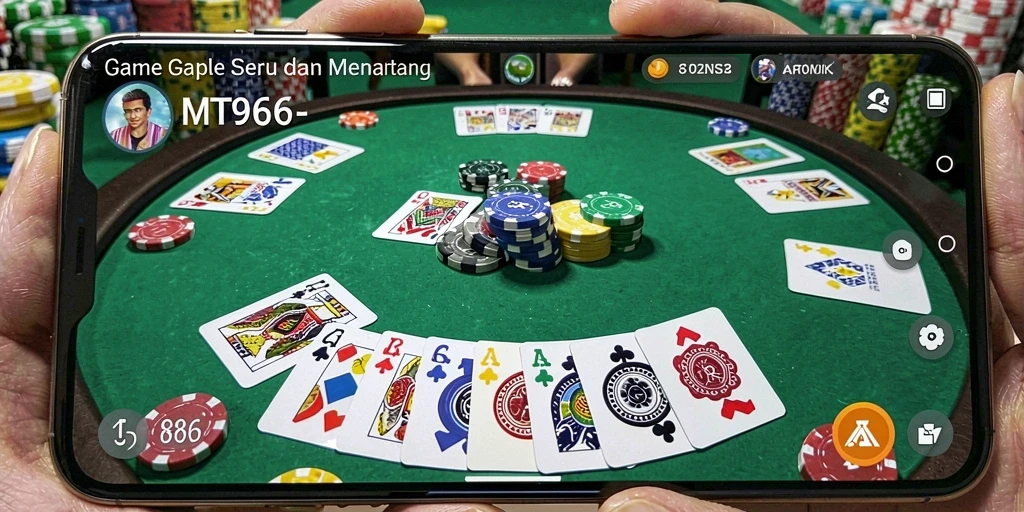 Gameplay seru Gaple di aplikasi MT966.