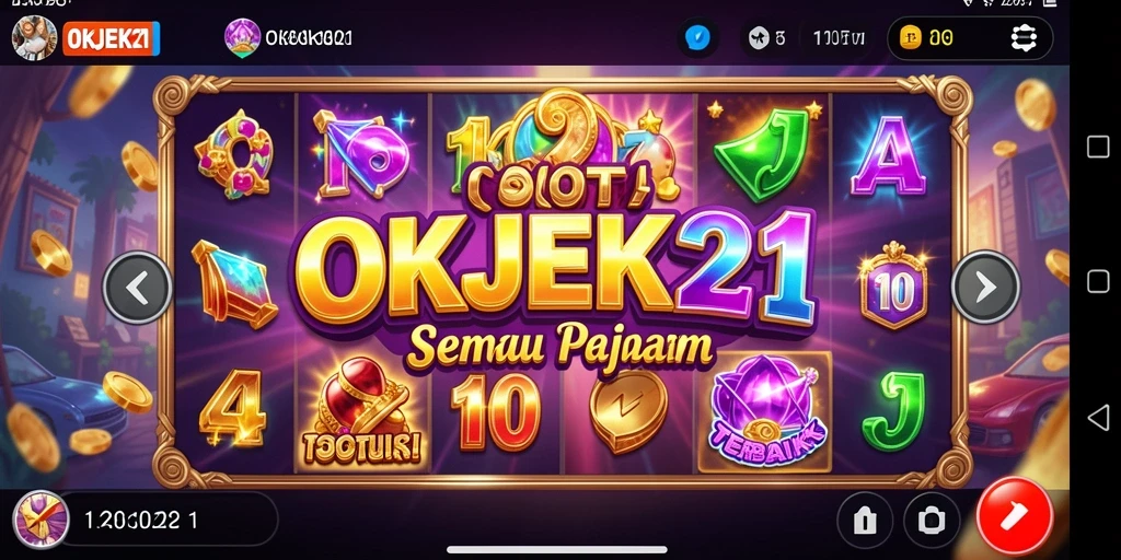 Tampilan gameplay menarik dari OKJEK21 dengan tema slot yang bervariasi.