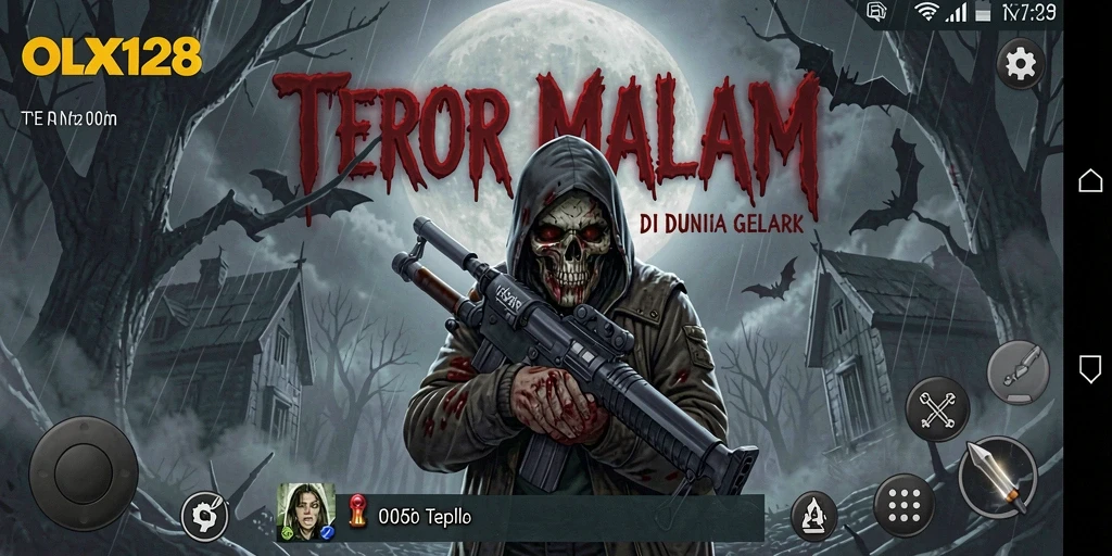 Screenshot gameplay OLX128 menampilkan suasana Horror yang mencekam.