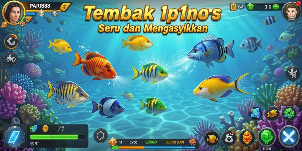 Tampilan menarik dari gameplay Tembak Ikan di PARIS88.