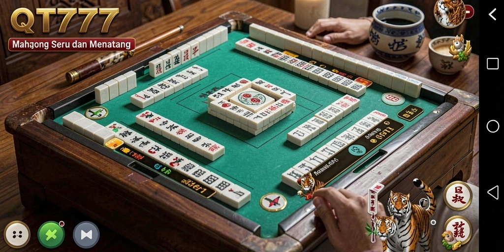 Tampilan gameplay Mahjong yang menarik di QT777.