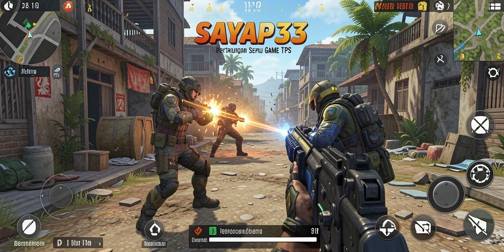 Tampilan gameplay SAYAP33 dengan aksi memukau dan pertempuran seru.