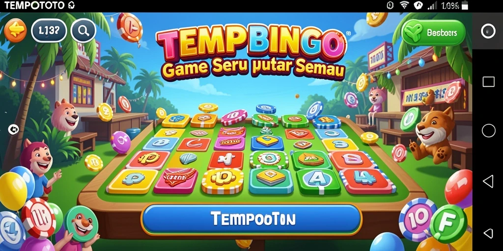 Screenshot TEMPOTOTO menampilkan gameplay Bingo yang menarik dan interaktif.